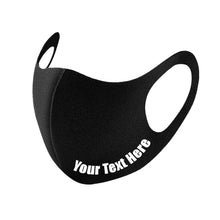 Load image into Gallery viewer, Custom Face Mask Reusable Personalized Mask Add Your Text 3Pack Black