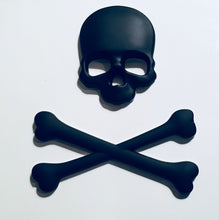 Load image into Gallery viewer, 3D Custom Made Full Skull Black On Red/Yellow/White/Black Aluminum License Plate.