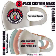 Load image into Gallery viewer, Customized Mask Washable Reusable Custom Mask Any HD Image Photo Text 3pcs Mask
